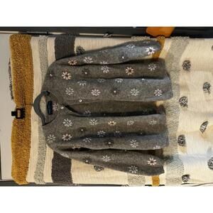 Karen Scott II Gray Pure Wool Button Cardigan - 2X